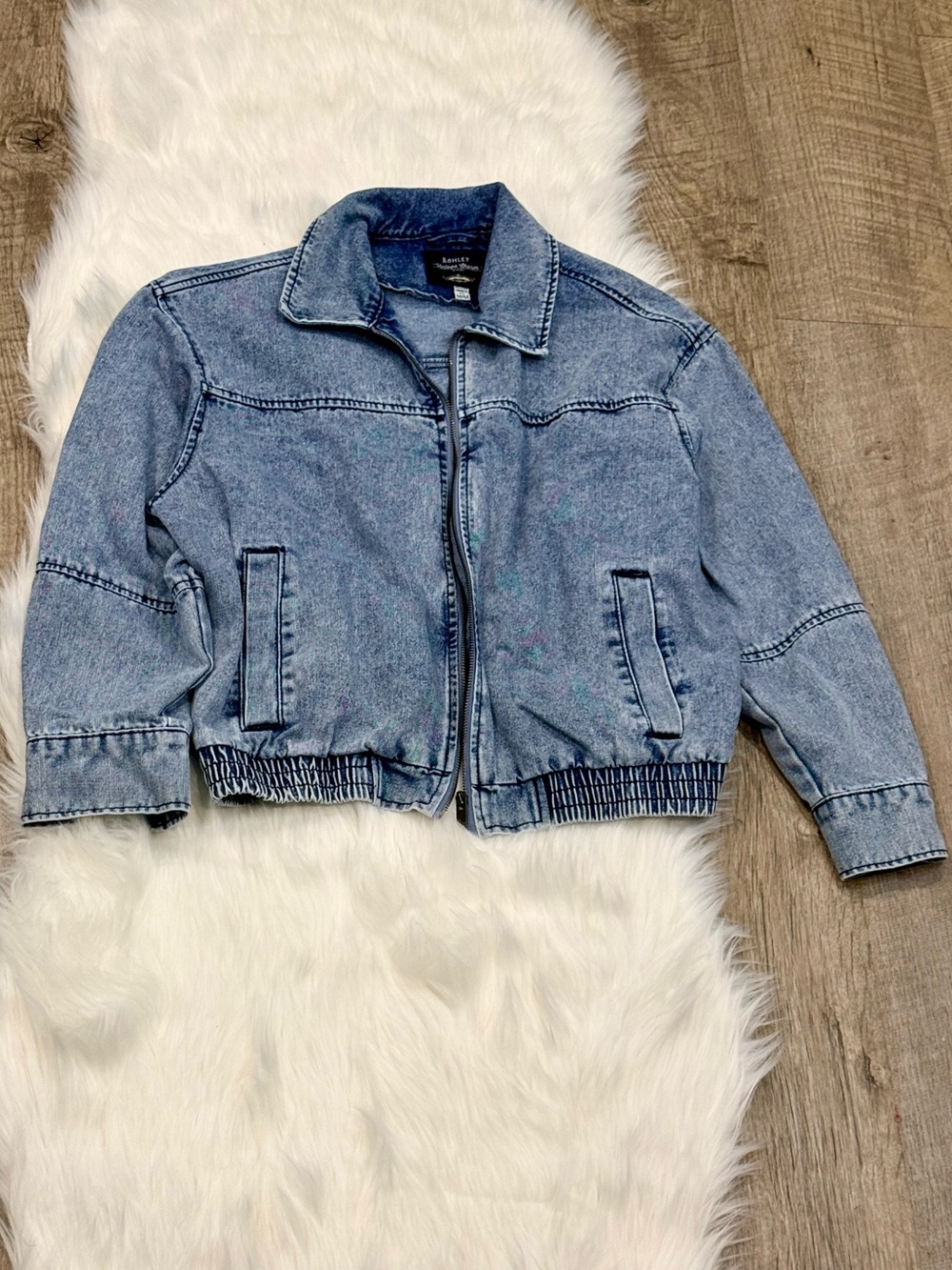 Light Wash Denim Zip-Up is Jacket